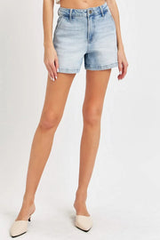 Risen Full Size High Rise Denim Shorts - Fashionmj