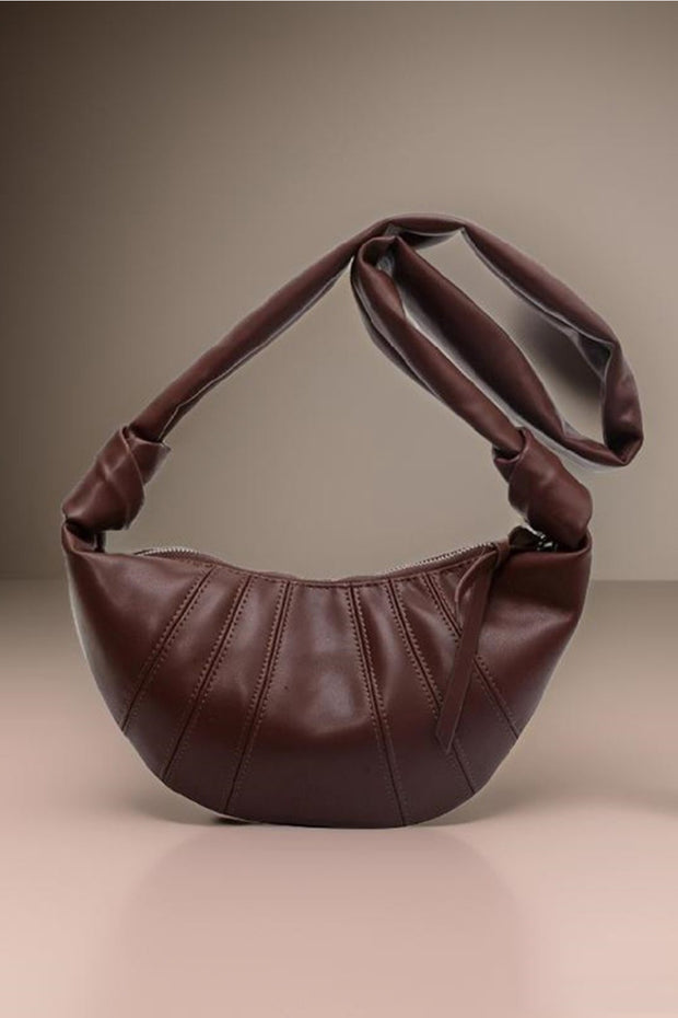 Zenana Vegan Leather Croissant Crossbody Bag - Fashionmj