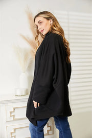 HEYSON Full Size Open Front Cardigan with Scarf Design - Fashionmj