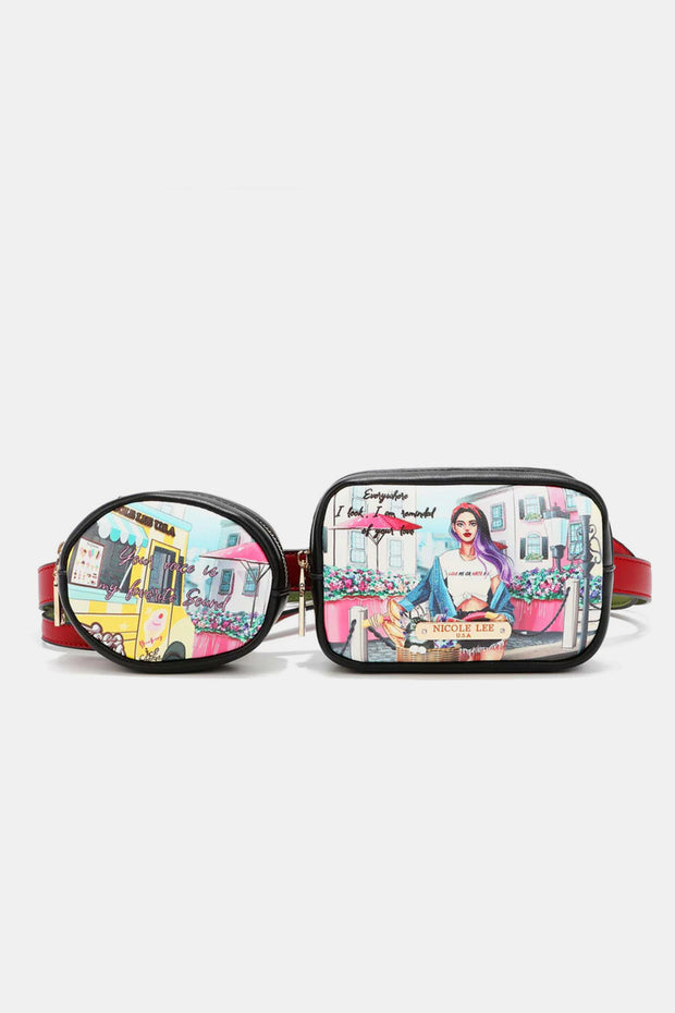 Nicole Lee USA Double Pouch Fanny Pack - Fashionmj