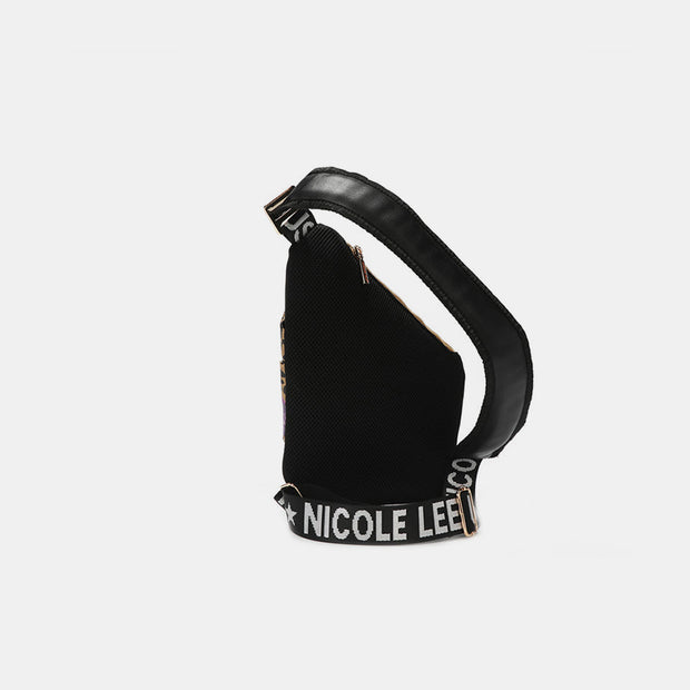 Nicole Lee USA Vegan Leather Leopard & Lip Pattern Crossbody Bag - Fashionmj